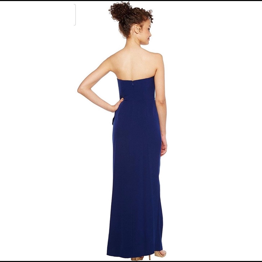 Aidan Mattox Strapless Flounce Crepe Gown - Picture 2 of 5